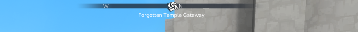 The Forgotten Temple Gateway marker on the compass navigation bar