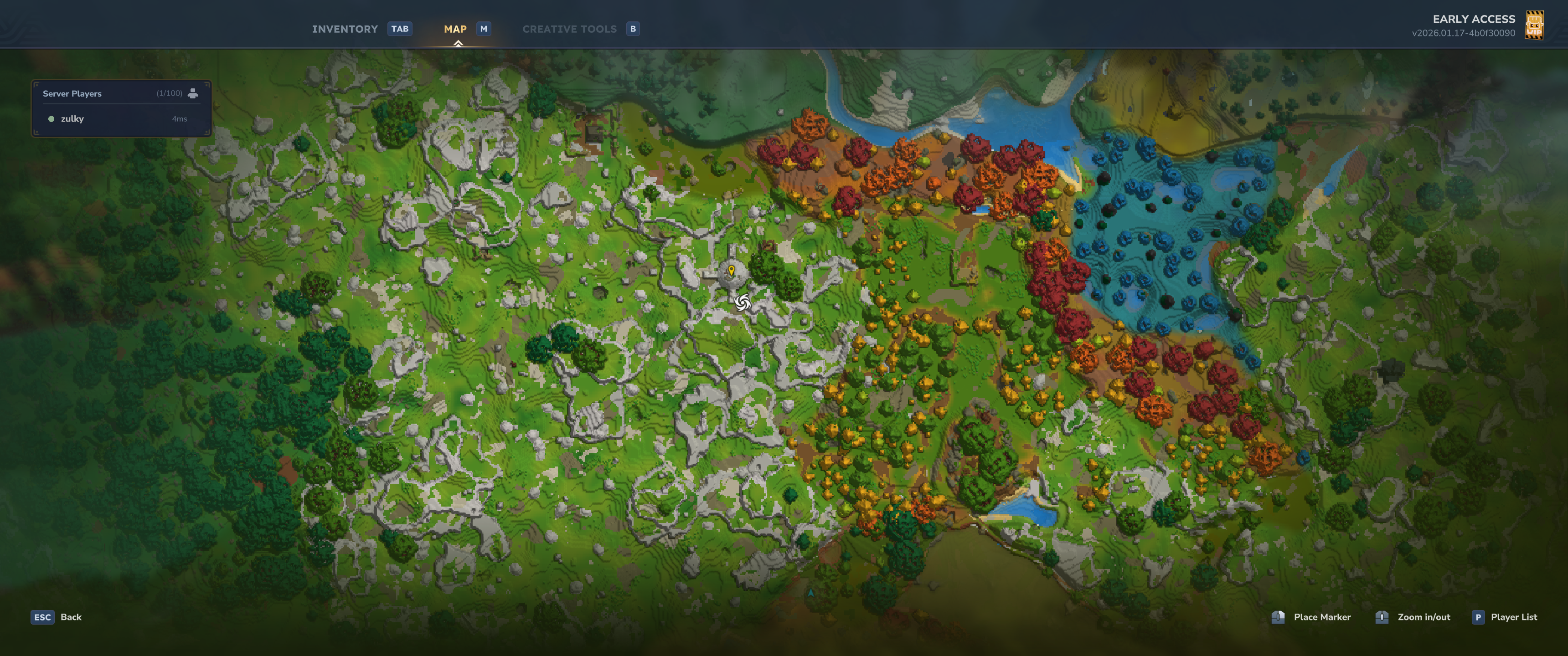 World map showing the Emerald Wilds region in Zone 1